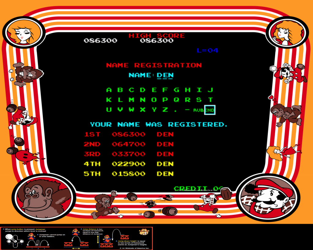 GimmeClassics: Donkey Kong (Arcade Emulated / M.A.M.E.) 86,300 points on 2013-09-08 11:44:10