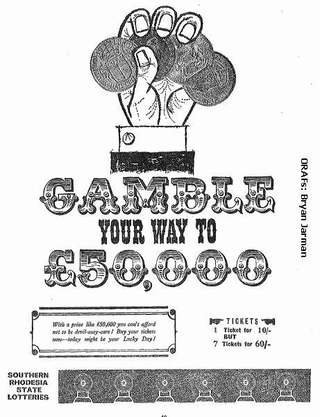 SS1, Advert Southern Rhodesia State Lotteries