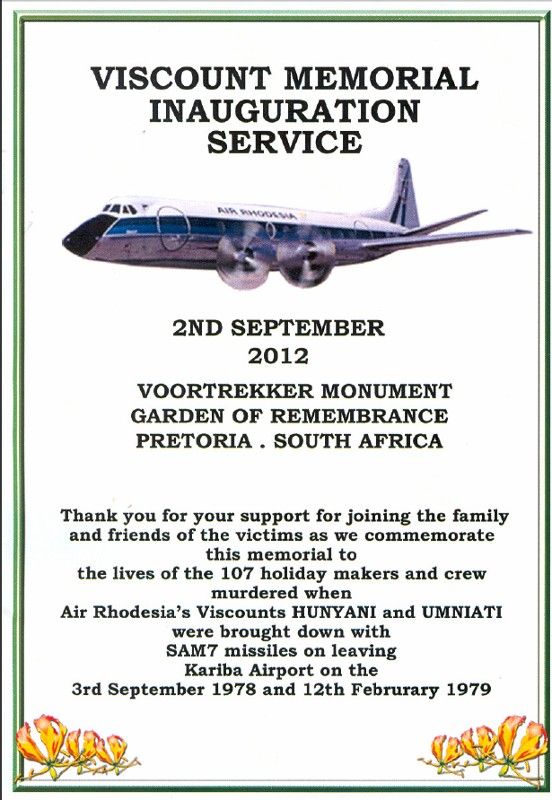 Pg 1, Viscount Memorial Inauguration Service
