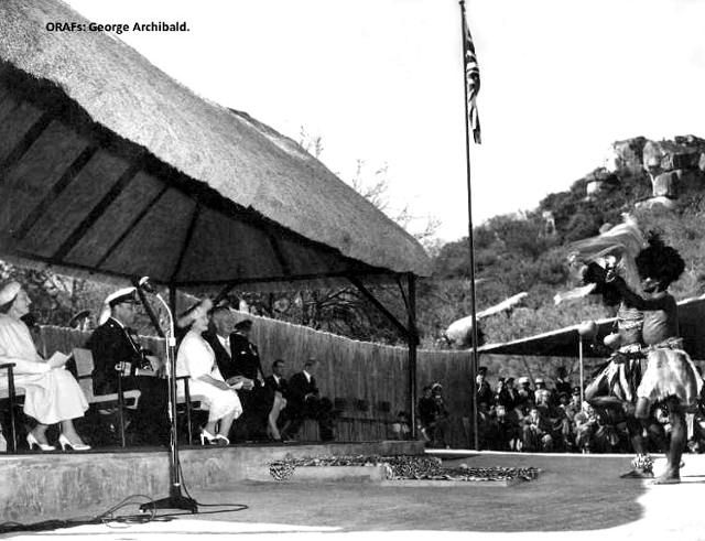 Queen Mum with Matabele, Royal Visit to Rhodesia