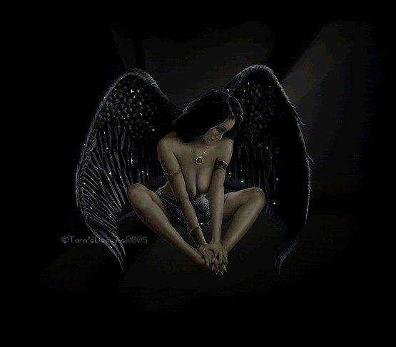 glitterdesignes.gif glitter angel with black wings image by a_fairies_tale
