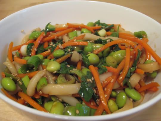 Asian Noodles with Edamame in No Time