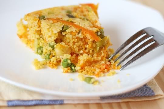Peas and Carrots Polenta Galette