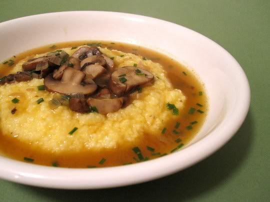 Polenta with Browned Butter and Mushroom Sauce