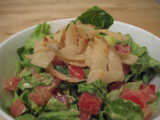 Romain Salad with Avocado "Caesar" Dressing