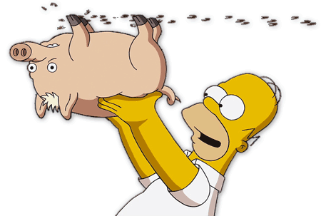 spider pig and homer simpson