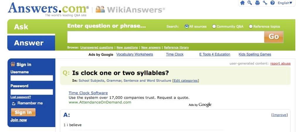 Aswikianswers fail instead of