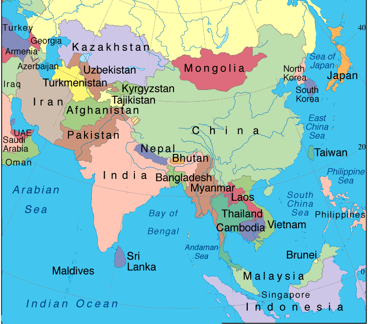 world map europe and asia. And here is a map of asia