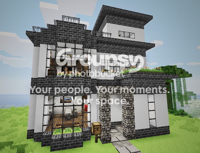 【彌奈建築】黑白現代感溫馨別墅(補地圖檔) @Minecraft 我的世界（當個創世神） 哈啦板 - 巴哈姆特