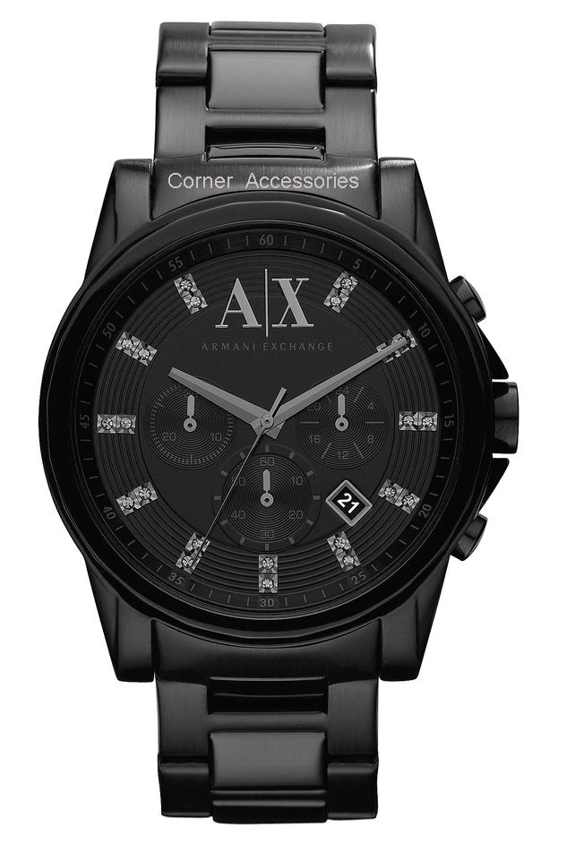 ax2093 new aix armani exchange men chrono dial stainless black