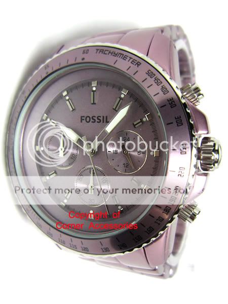 Brand New Fossil Ladies Aluminum Purple Tone Chrono Tachymeter CH2747