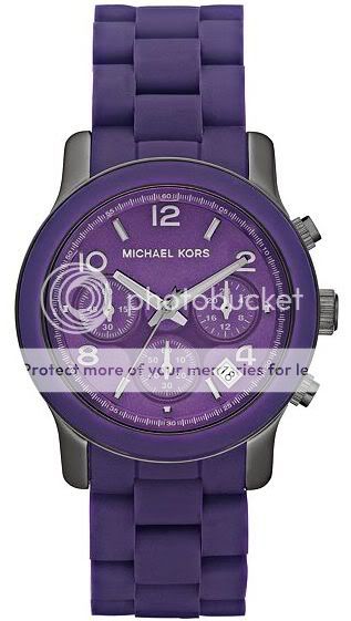 MK5511 New Michael Kors Ladies Purple Silicone Wrapped Chrono Watch