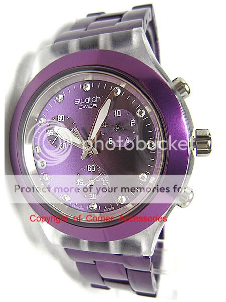 New Swatch Irony Chrono Swiss Purple SVCK4048AG Ladies Watch