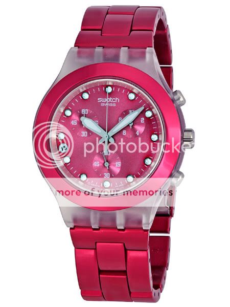   NEW SWATCH LADIES RASPBERRY CRYSTALS SWISS SVCK4050AG WATCH  