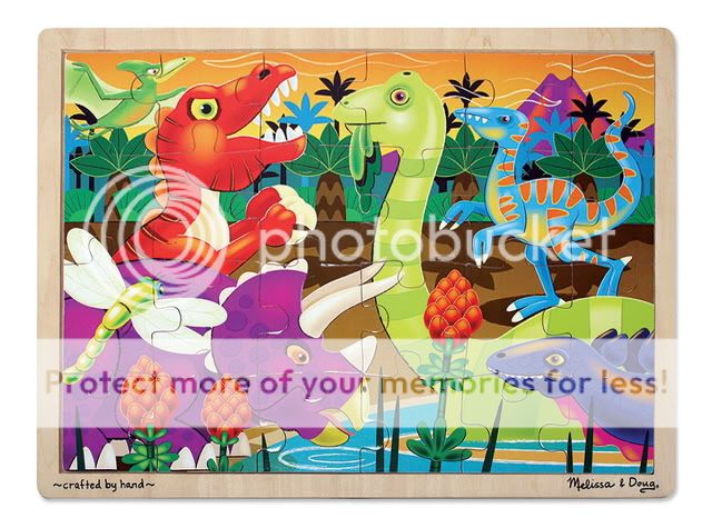 Kids Wooden Jigsaw Puzzles New Melissa Doug Dinosaurs Dino 24 Piece Ages 3