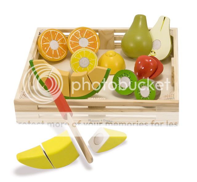 New Melissa Doug Wooden Play Food Cutting Fruit Wood Toys Playset Educational